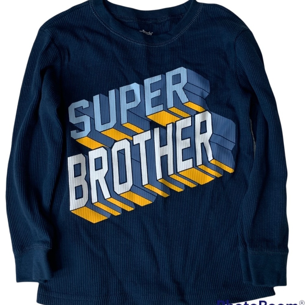 Kids boys size 5T navy thermal Super brother shirt